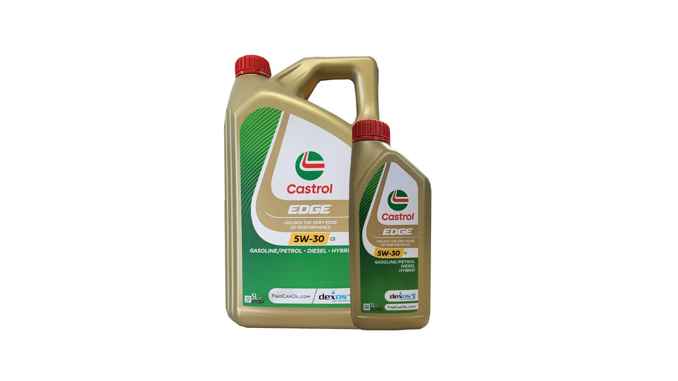 CASTROL Edge Titanium Motorenöl 5W-30 C3- Set 5 + 1 Liter Motoröl Schmieröl für Benzin- Diesel und Hybridfahrzeuge - Premium Schützend und Pflegend von Castrol Bundle