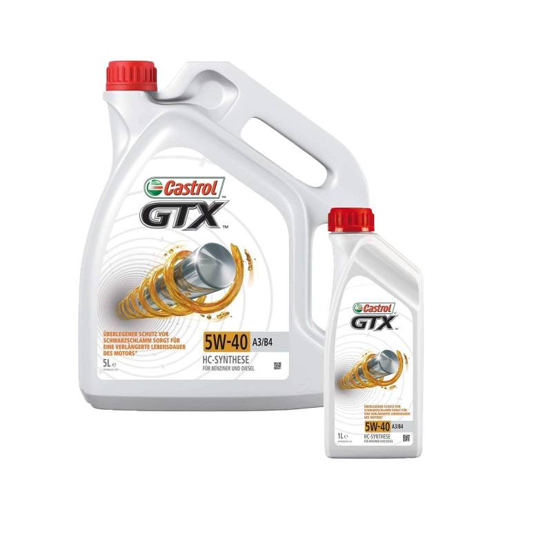 Motorenöl 5W-40 GTX A3/B4 [6 L] von Castrol (SET15218F6L) Öl Schmierung Motorenöl von Castrol Bundle