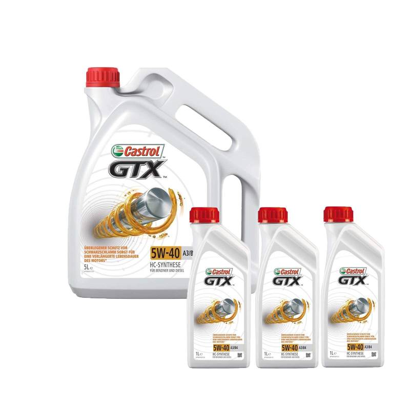 Motorenöl 5W-40 GTX A3/B4 [8 L] von Castrol (SET15218F8L) Öl Schmierung Motorenöl von Castrol Bundle