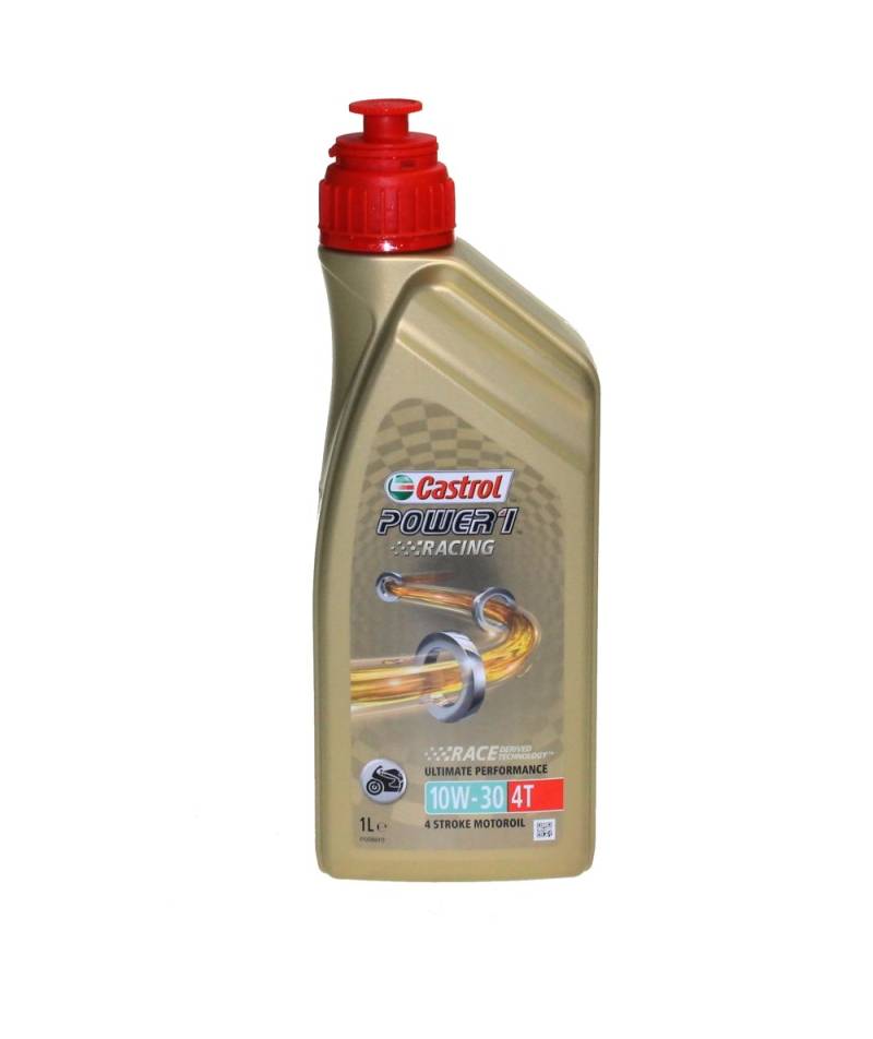 Motoröl Castrol SAE 10W-30 Power 1 Racing 4T synthetisch 1 Liter Dose fürs Motorrad von Castrol Bundle