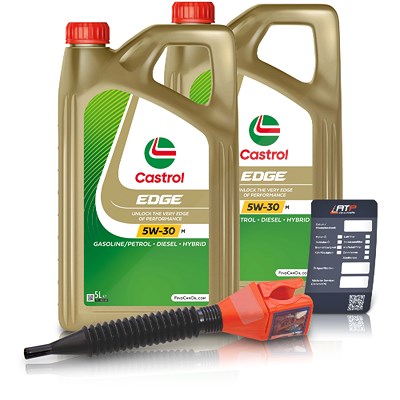 Castrol 10 L EDGE 5W-30 M + Ölwechsel-Anhänger + Einfülltrichter [Hersteller-Nr. 15BF6C] von Castrol