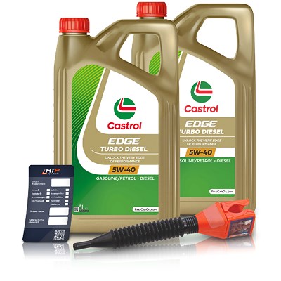 Castrol 10 L EDGE Turbo 5W-40 + Ölwechsel-Anhänger + Einfülltrichter [Hersteller-Nr. 1535BD] von Castrol