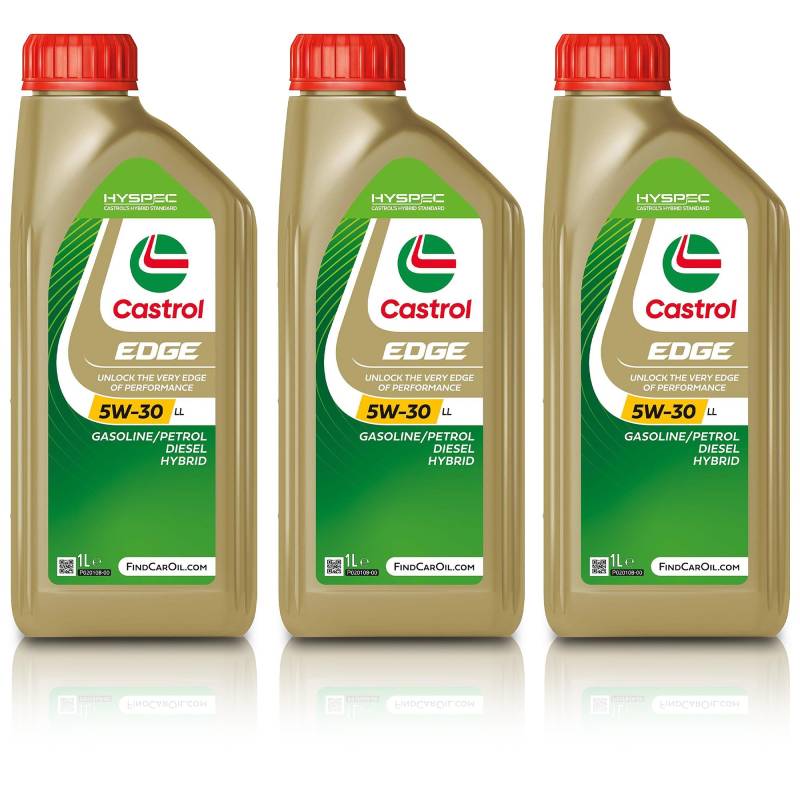 3x 1 L = 3 Liter Castrol Edge Fluid Titanium 5W-30 LL Motoröl von Castrol