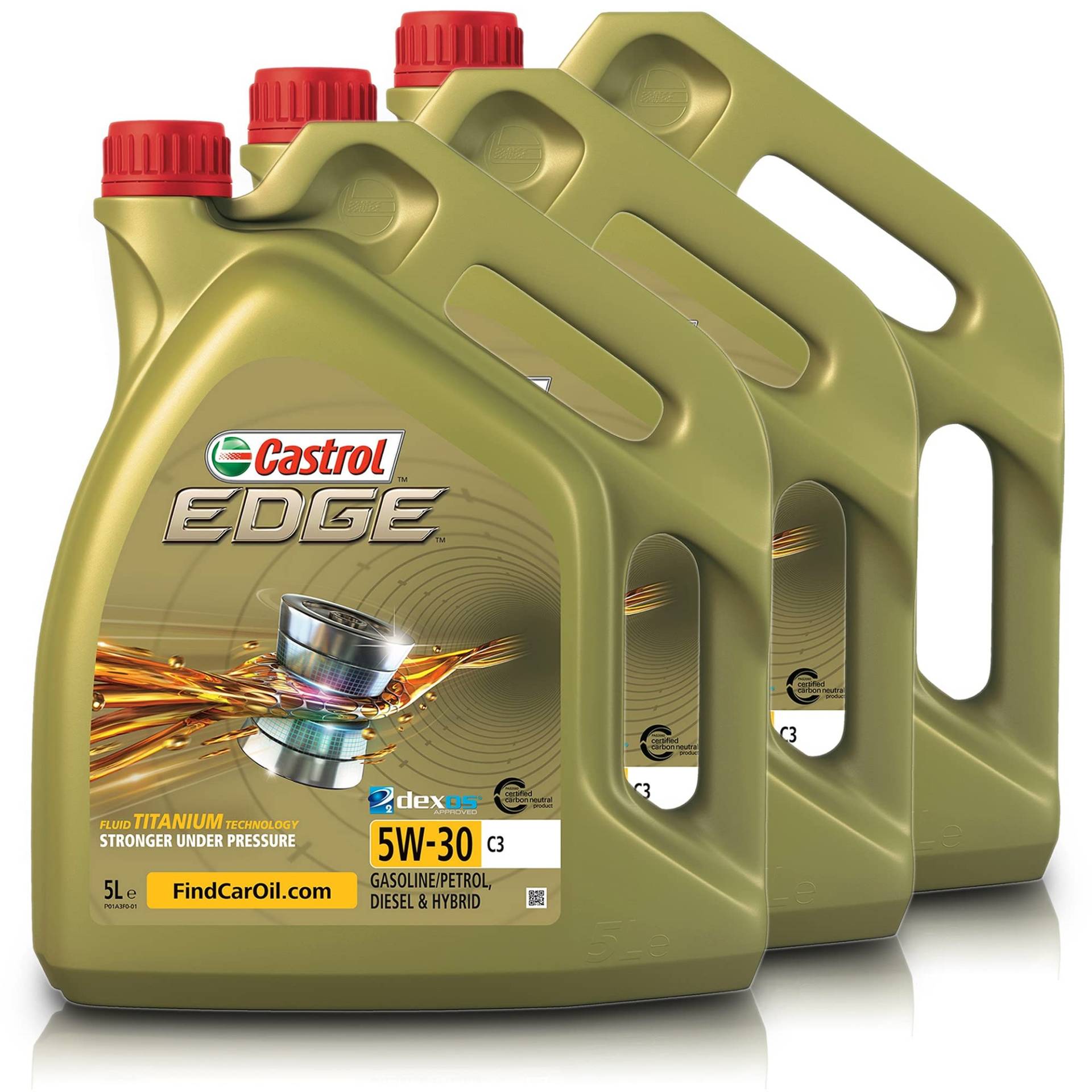 3x 5 L = 15 Liter Castrol Edge Fluid Titanium 5W-30 C3 Motoröl von Castrol