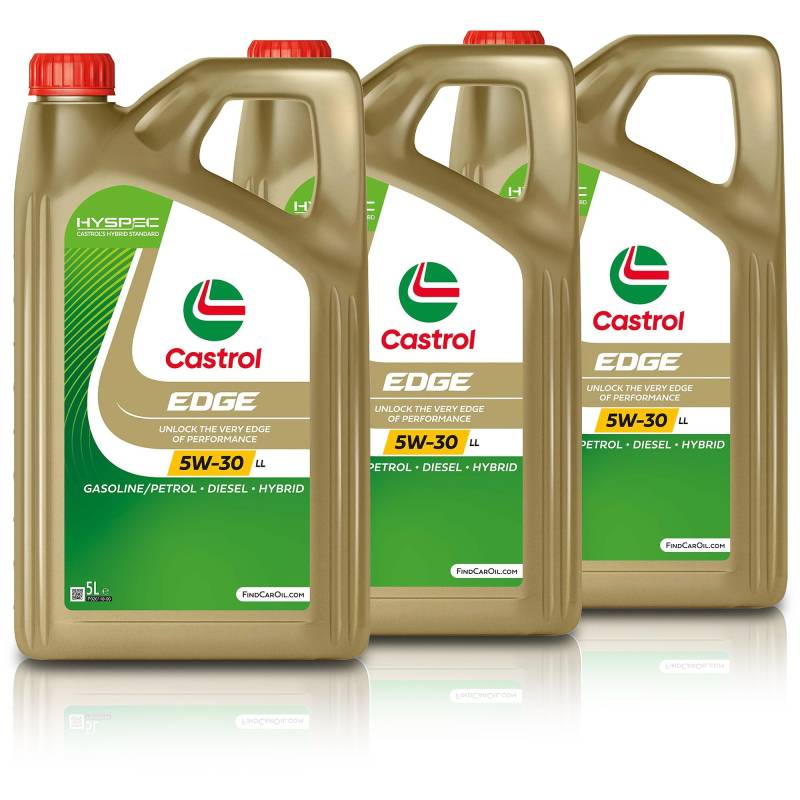 3x 5 L = 15 Liter Castrol Edge Fluid Titanium 5W-30 LL Motoröl von Castrol