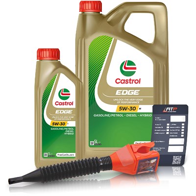 Castrol 6 L EDGE 5W-30 M + Ölwechsel-Anhänger + Einfülltrichter [Hersteller-Nr. 15BF6C] von Castrol