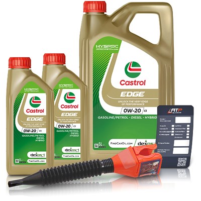 Castrol 7 L EDGE 0W-20 C5 + Ölwechsel-Anhänger + Einfülltrichter [Hersteller-Nr. 15CC96] von Castrol