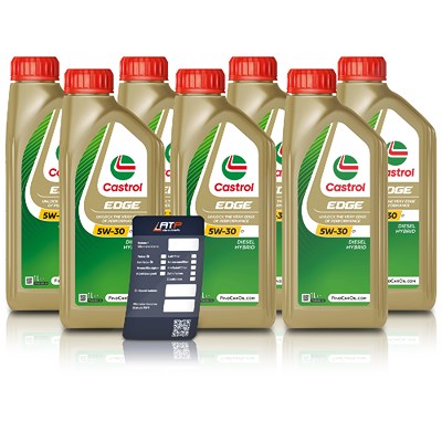 Castrol 7x 1 L EDGE 5W-30 C1 + Ölwechsel-Anhänger [Hersteller-Nr. 15B942] von Castrol