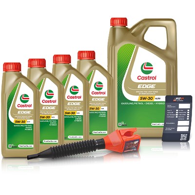 Castrol 9 L EDGE 5W-30 A5/B5 + Ölwechsel-Anhänger + Einfülltrichter [Hersteller-Nr. 15BAE8] von Castrol