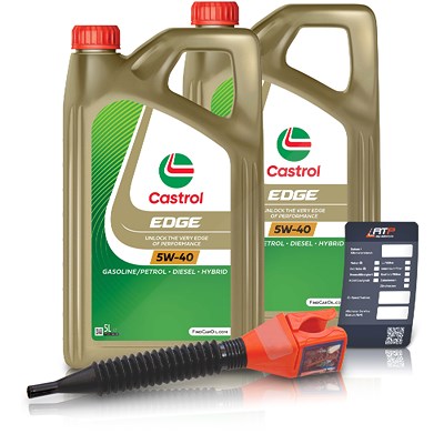 Castrol 10 L EDGE 5W-40 + Ölwechsel-Anhänger + Einfülltrichter [Hersteller-Nr. 1535F1] von Castrol