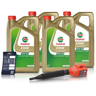 Castrol 20 L EDGE 10W-60 + Ölwechsel-Anhänger + Einfülltrichter [Hersteller-Nr. 1595CE] von Castrol