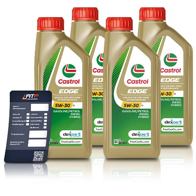 Castrol 4x 1 L EDGE 5W-30 C3 + Ölwechsel-Anhänger von Castrol