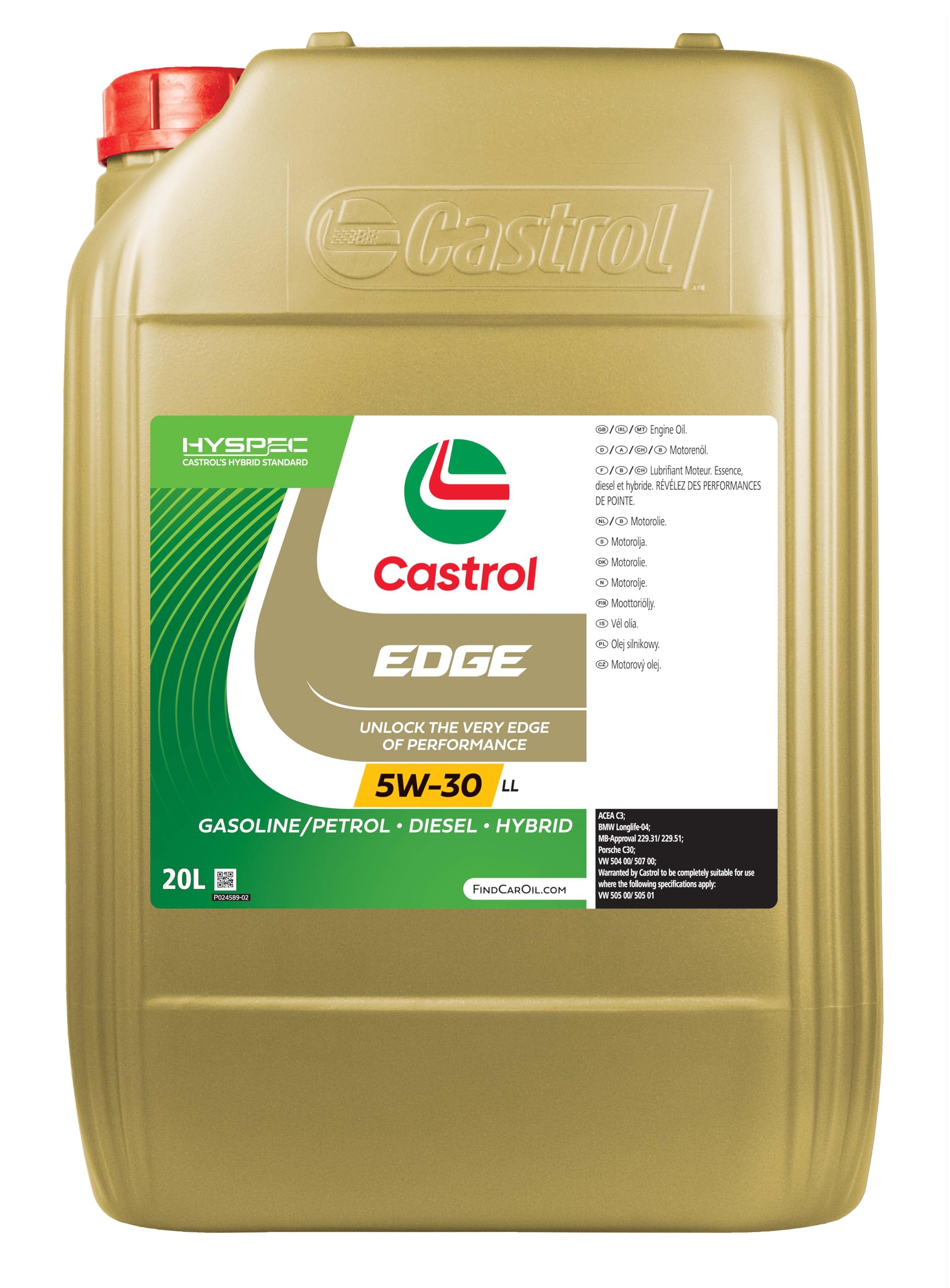 Castrol EDGE 5W-30 LL Longlife Motoröl, 20L von Castrol