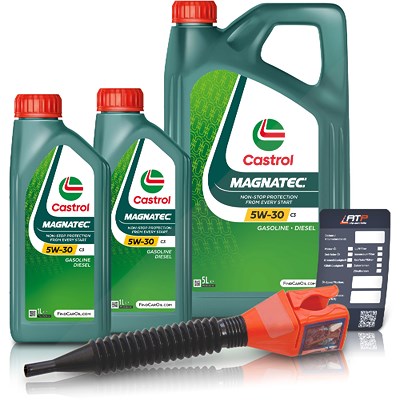Castrol 7 L Magnatec 5W-30 C3 + Ölwechsel-Anhänger + Einfülltrichter [Hersteller-Nr. 15D612] von Castrol