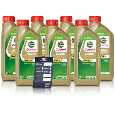 Castrol 7x 1 L EDGE 5W-30 LL + Ölwechsel-Anhänger [Hersteller-Nr. 15665F] von Castrol