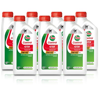 Castrol 7x 1 L GTX 5W-40 A3/B4 [Hersteller-Nr. 15218E] von Castrol