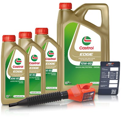 Castrol 8 L EDGE 10W-60 + Ölwechsel-Anhänger + Einfülltrichter [Hersteller-Nr. 1595CE] von Castrol