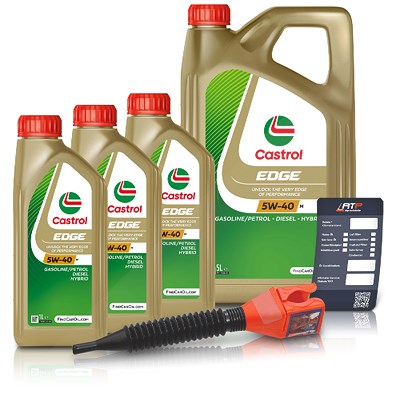 Castrol 8 L EDGE 5W-40 M + Ölwechsel-Anhänger + Einfülltrichter [Hersteller-Nr. 15D3AB] von Castrol
