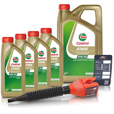 Castrol 9 L EDGE 10W-60 + Ölwechsel-Anhänger + Einfülltrichter [Hersteller-Nr. 1595CE] von Castrol
