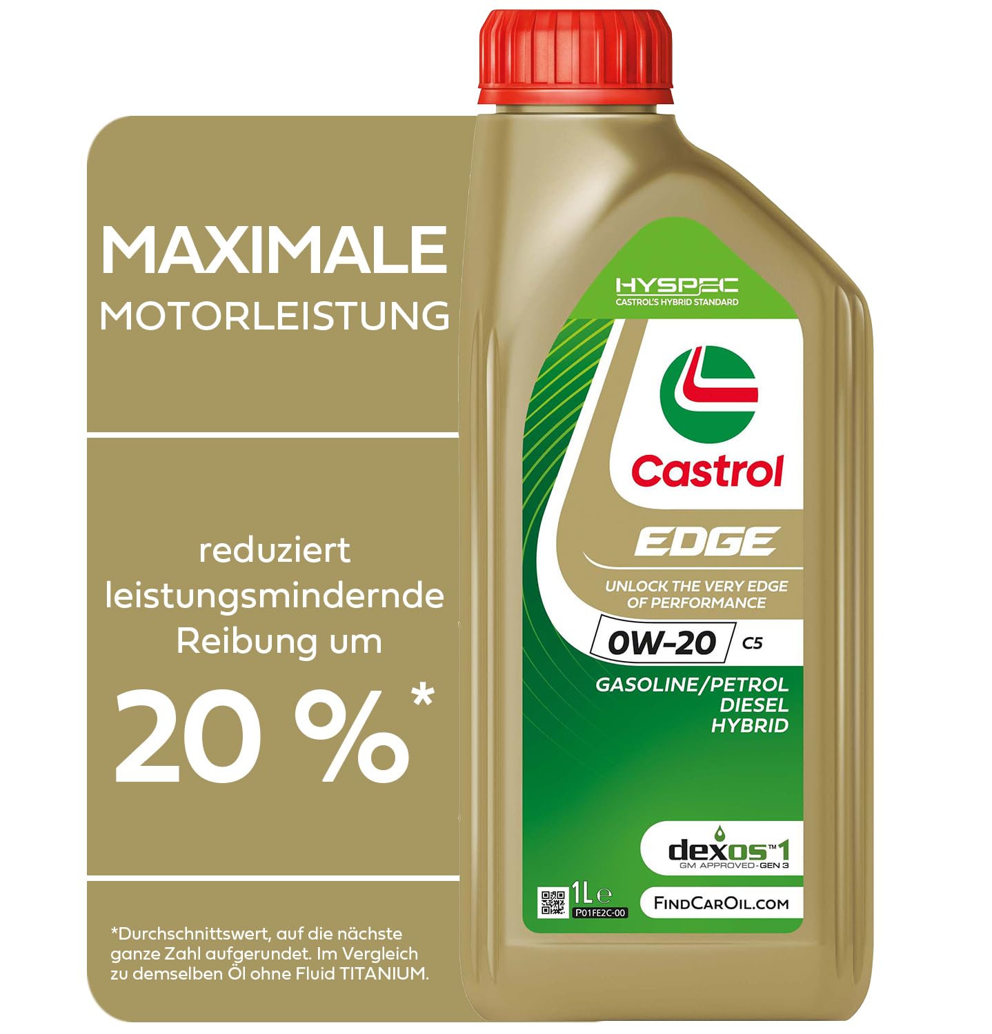 Castrol EDGE 0W-20 C5 Motoröl, 1L von Castrol