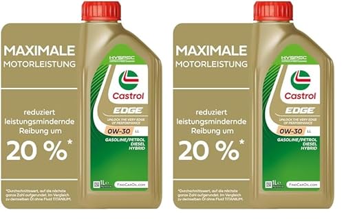 Castrol EDGE 0W-30 LL Longlife Motoröl, 1L (Packung mit 2) von Castrol
