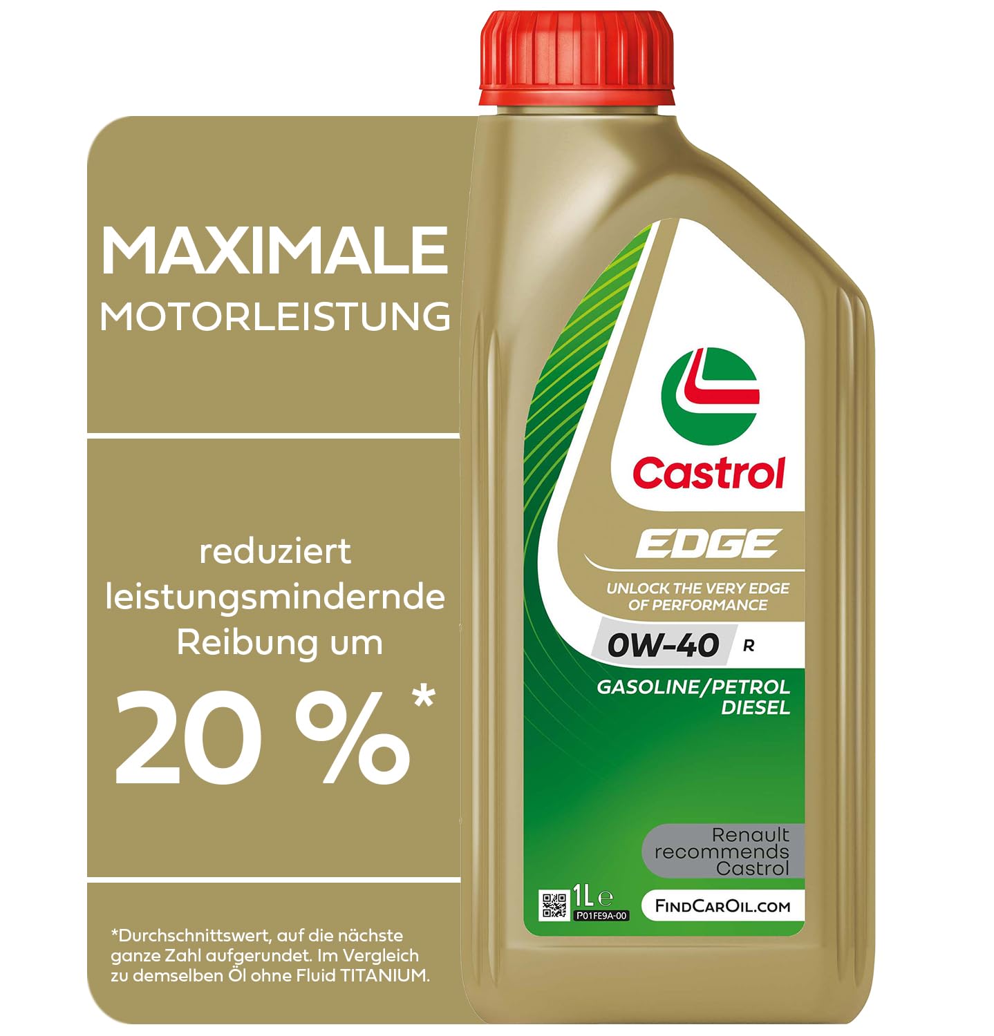 Castrol EDGE 0W-40 R Motoröl, 1L von Castrol