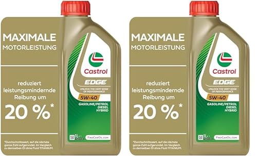 Castrol EDGE 5W-40 Motoröl, 1L (Packung mit 2) von Castrol