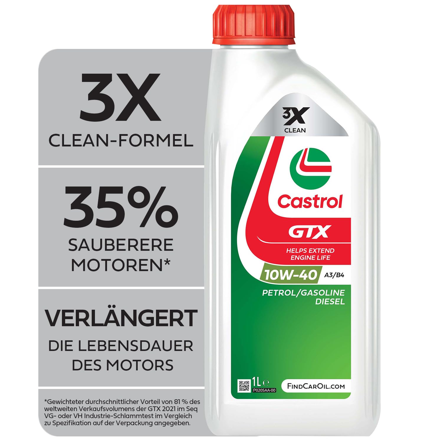 Castrol GTX 10W-40 A3/B4 Motoröl, 1L von Castrol