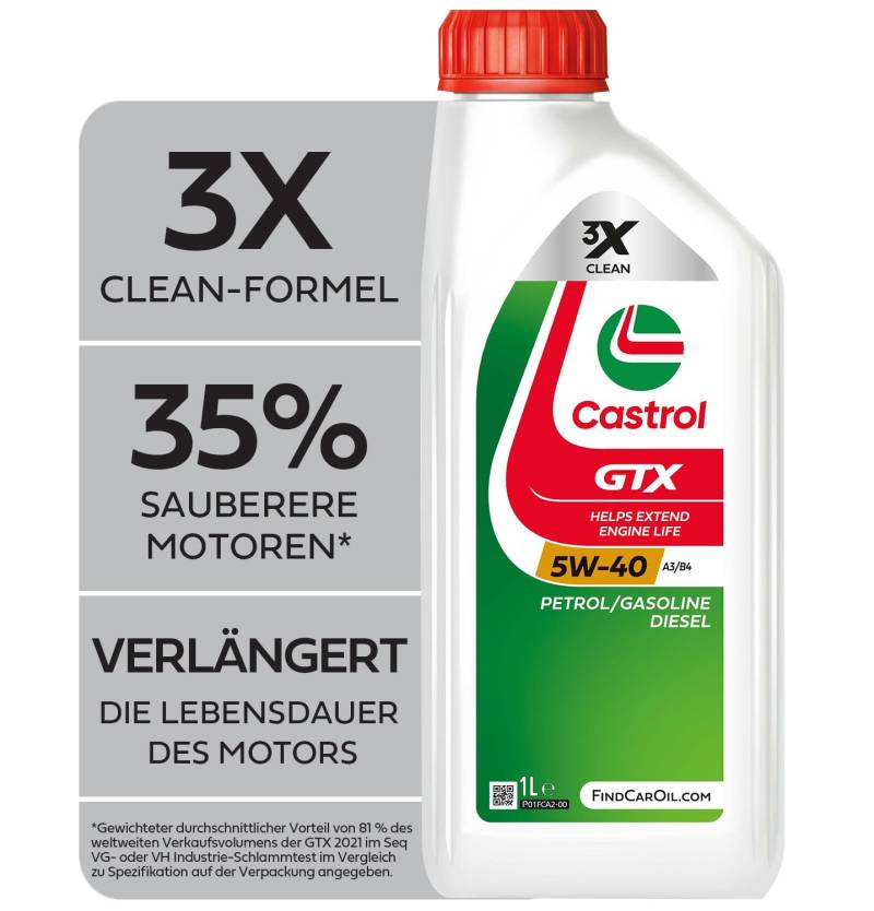 Castrol GTX 5W-40 A3/B4 Motoröl, 1L von Castrol