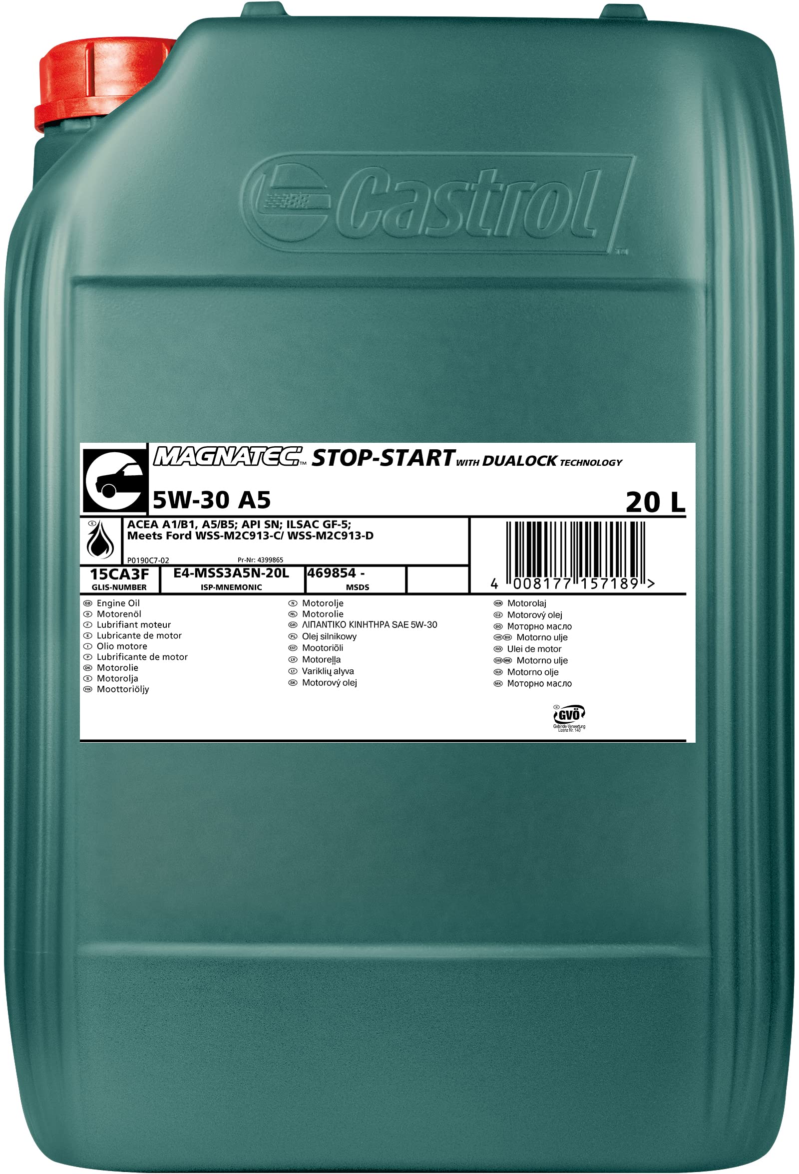 Castrol MAGNATEC Stop-Start 5W-30 A5, 20 Liter Castrol MAGNATEC Stop-Start 5W-30 A5, 20 Liter von Castrol