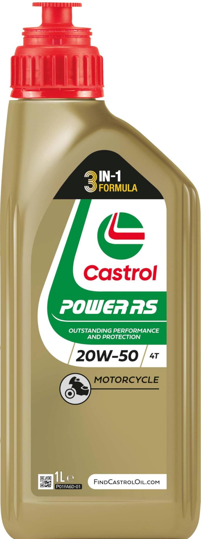 Castrol Motoröl Power RS 4T (4-Takt) 20W-50 1-Liter, Gold von Castrol