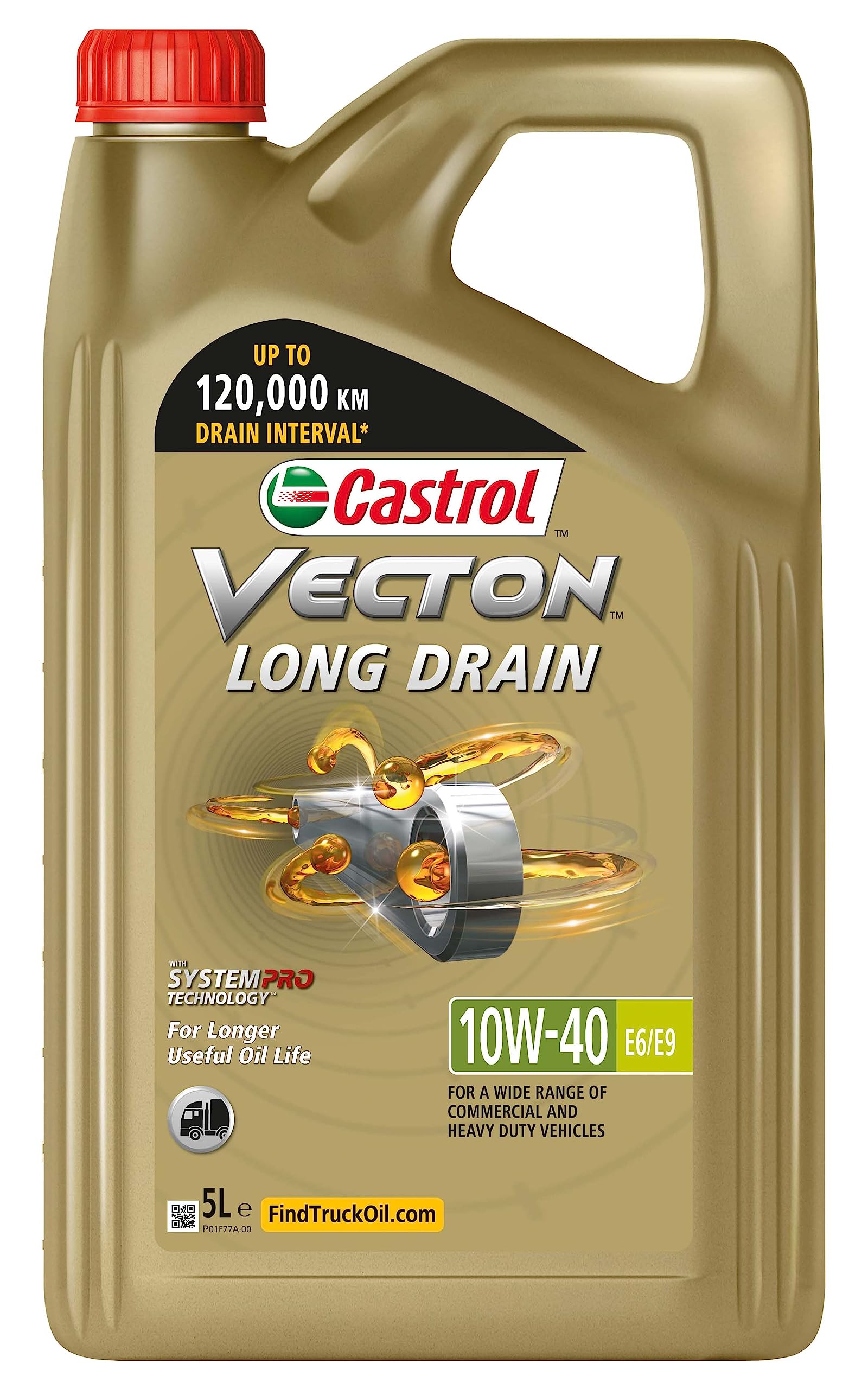Castrol VECTON LONG DRAIN 10W-40 E6/E9 Motoröl, 5L von Castrol