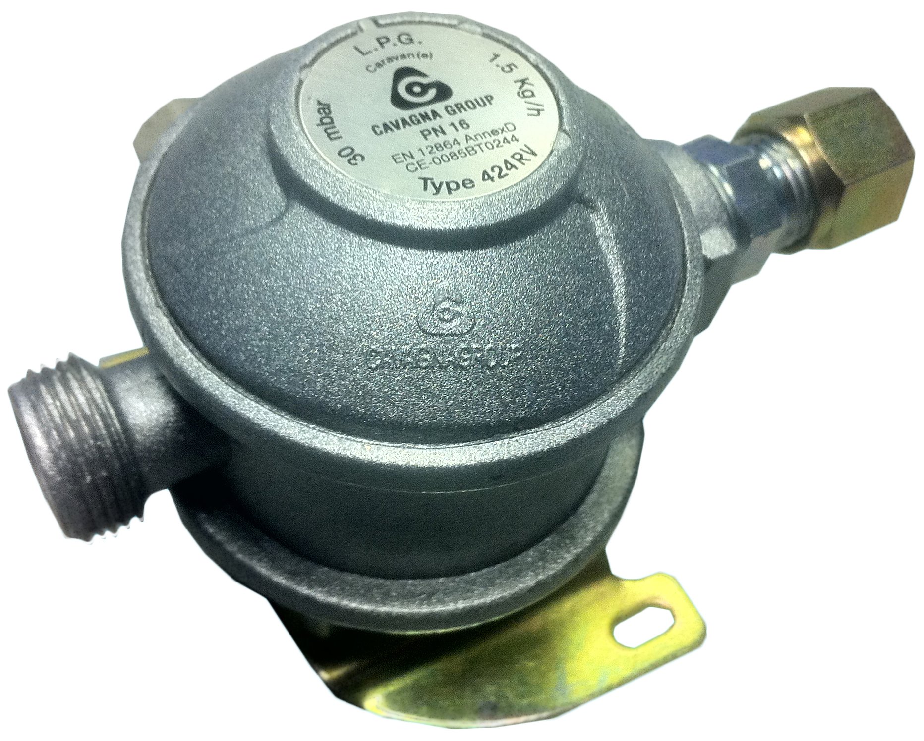 Cavagna Fester Gasregler für Wohnwagen und Wohnmobil, 180 ° - 8 mm Auslass Cavagna Fester Gasregler für Wohnwagen und Wohnmobil, 180 ° - 8 mm Auslass von Cavagna