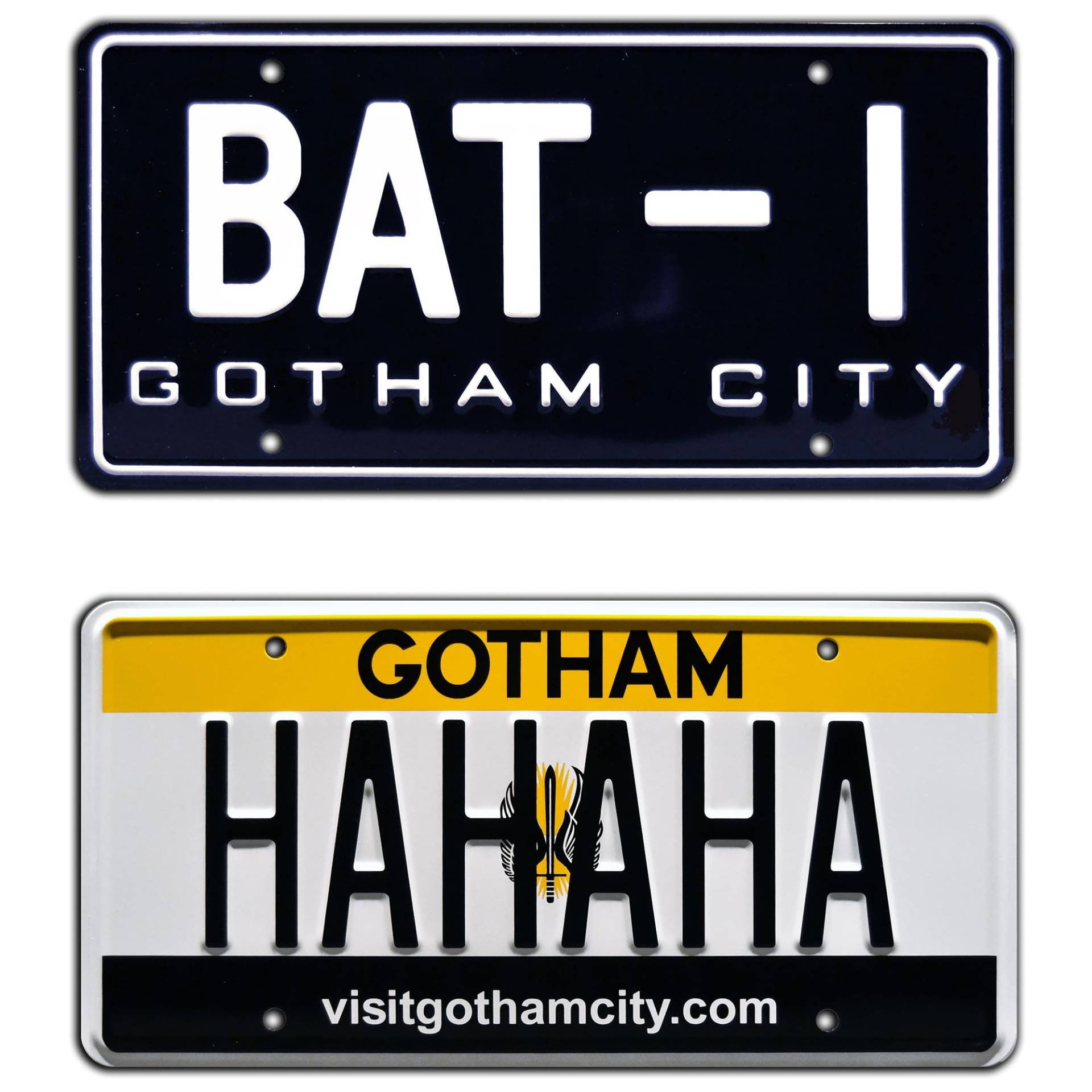 BAT-1 + The Joker's HAHAHA | Metal Stamped License Plates von Celebrity Machines