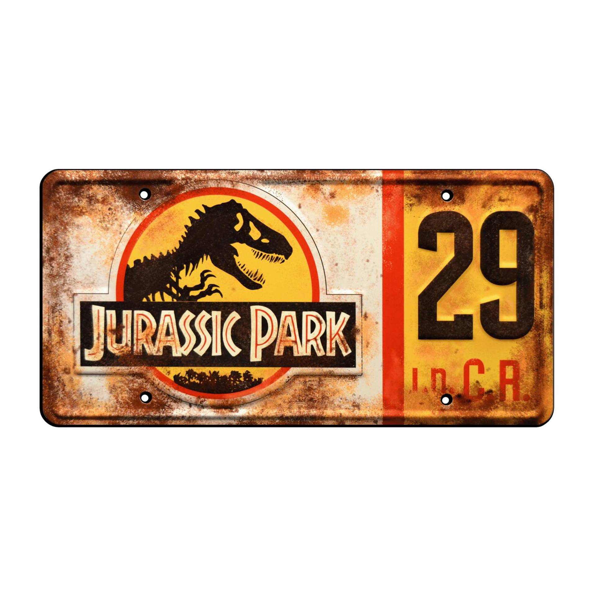 Jurassic Trilogy | #29 | Metal Stamped License Plate von Celebrity Machines