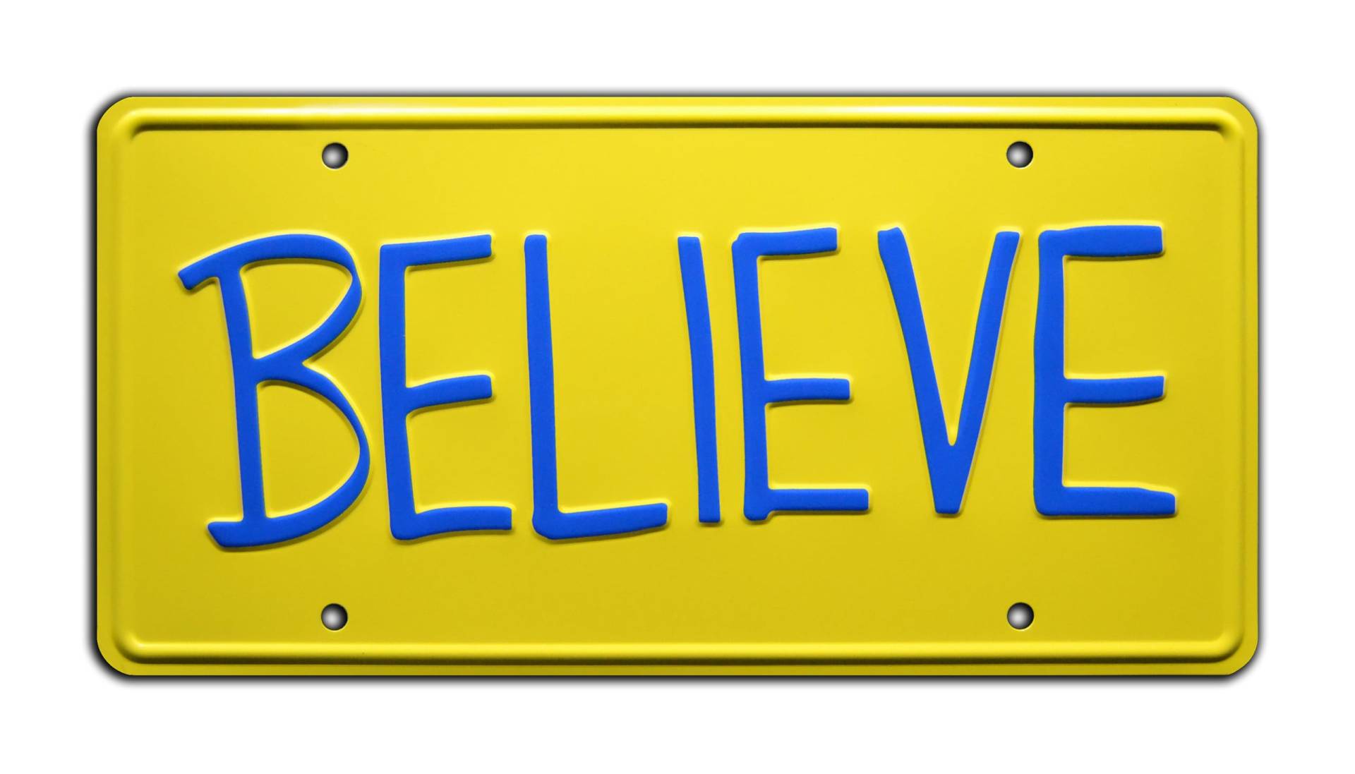 Ted Lasso | Believe | Metal Stamped License Plate von Celebrity Machines