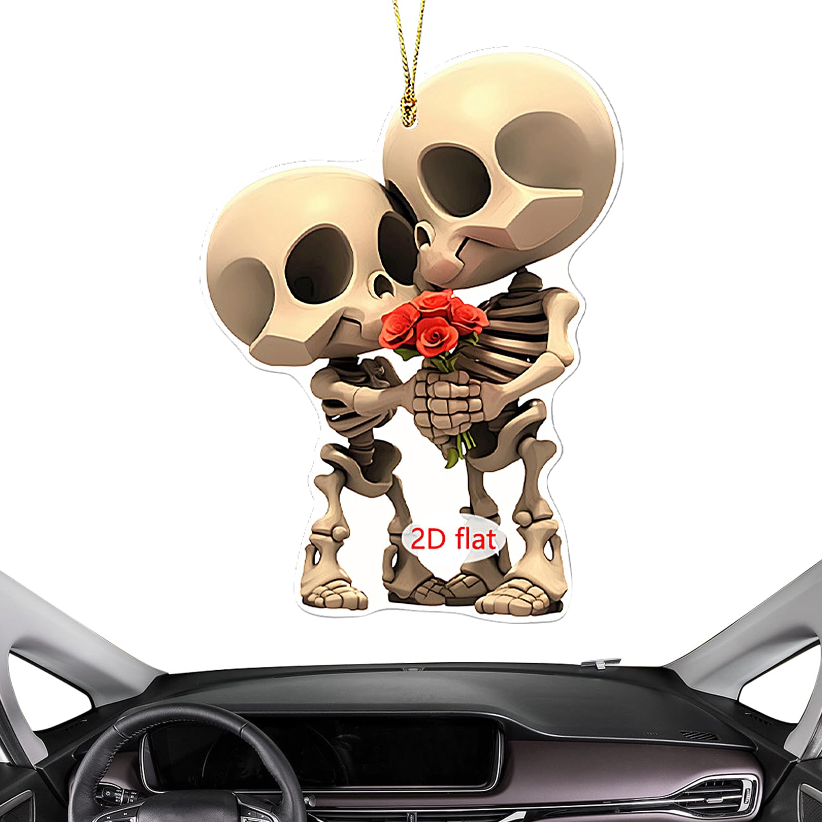 Celuicion Auto Dekoration Für Rückspiegel | 2D Acryl Totenkopf-Paar Innenspiegel-Accessoires,Skelett-Anhänger Unisex Auto LKW Wohnung Party Halloween-Dekoration Celuicion Auto Dekoration Für Rückspiegel | 2D Acryl Totenkopf-Paar Innenspiegel-Accessoires,Skelett-Anhänger Unisex Auto LKW Wohnung Party Halloween-Dekoration von Celuicion