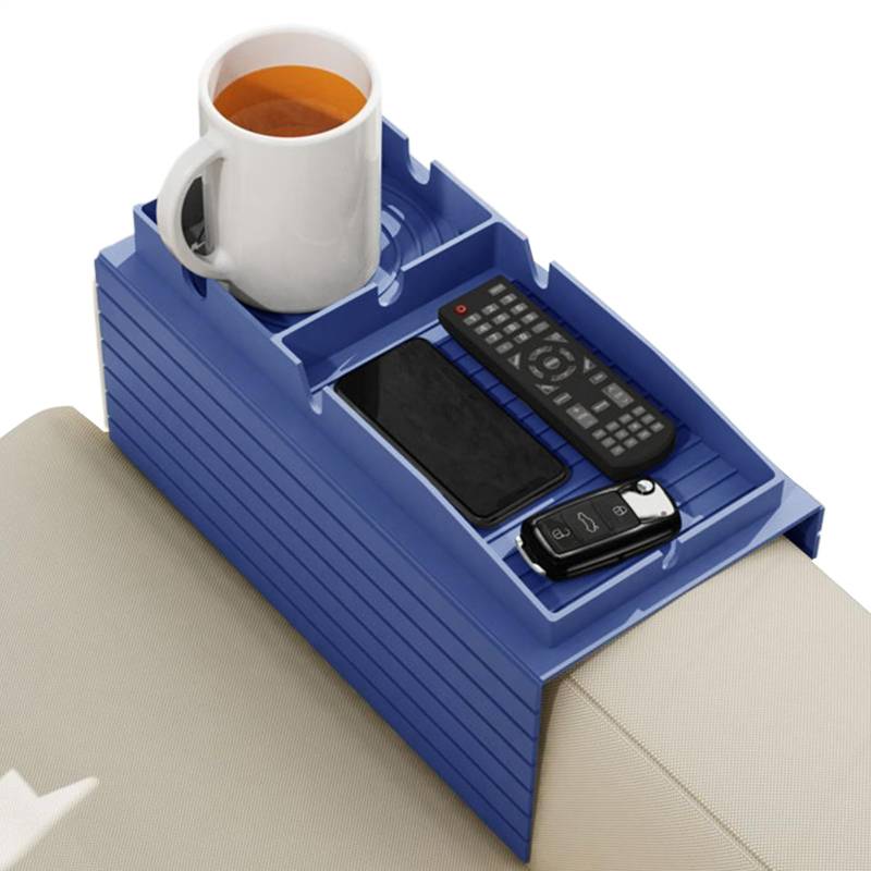 Celuicion Couch Getränkehalter | Klemmbares Sofaarm-Tablett Mit Halterung - Auslaufsicherer Silikon-Organizer Für Wohnzimmer Outdoor Picknick Snackzeit Fernbedienungsaufbewahrung von Celuicion