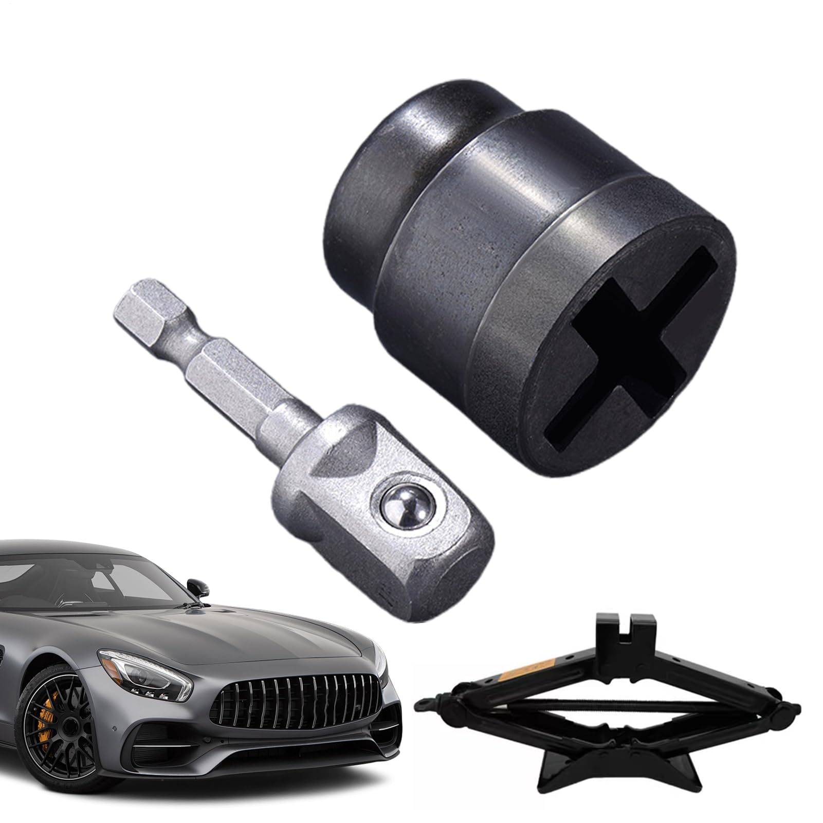 Celuicion Scherenwagenheber Adapter - Scherenwagenheber Stabilisator Steckhülse - Auto Werkzeug Mit Bohradapter für Reparaturzubehör Anhänger Garage LKW Celuicion Scherenwagenheber Adapter - Scherenwagenheber Stabilisator Steckhülse - Auto Werkzeug Mit Bohradapter für Reparaturzubehör Anhänger Garage LKW von Celuicion