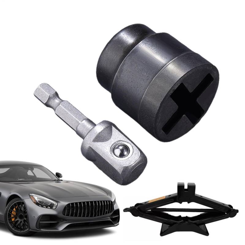 Celuicion Scherenwagenheber Adapter - Scherenwagenheber Stabilisator Steckhülse - Auto Werkzeug Mit Bohradapter für Reparaturzubehör Anhänger Garage LKW von Celuicion