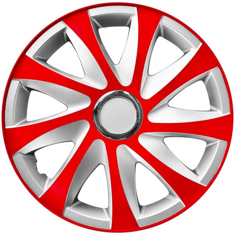 NRM Radzierblende Drift EXTRA Silber/rot 14 Zoll 4er Set von NRM