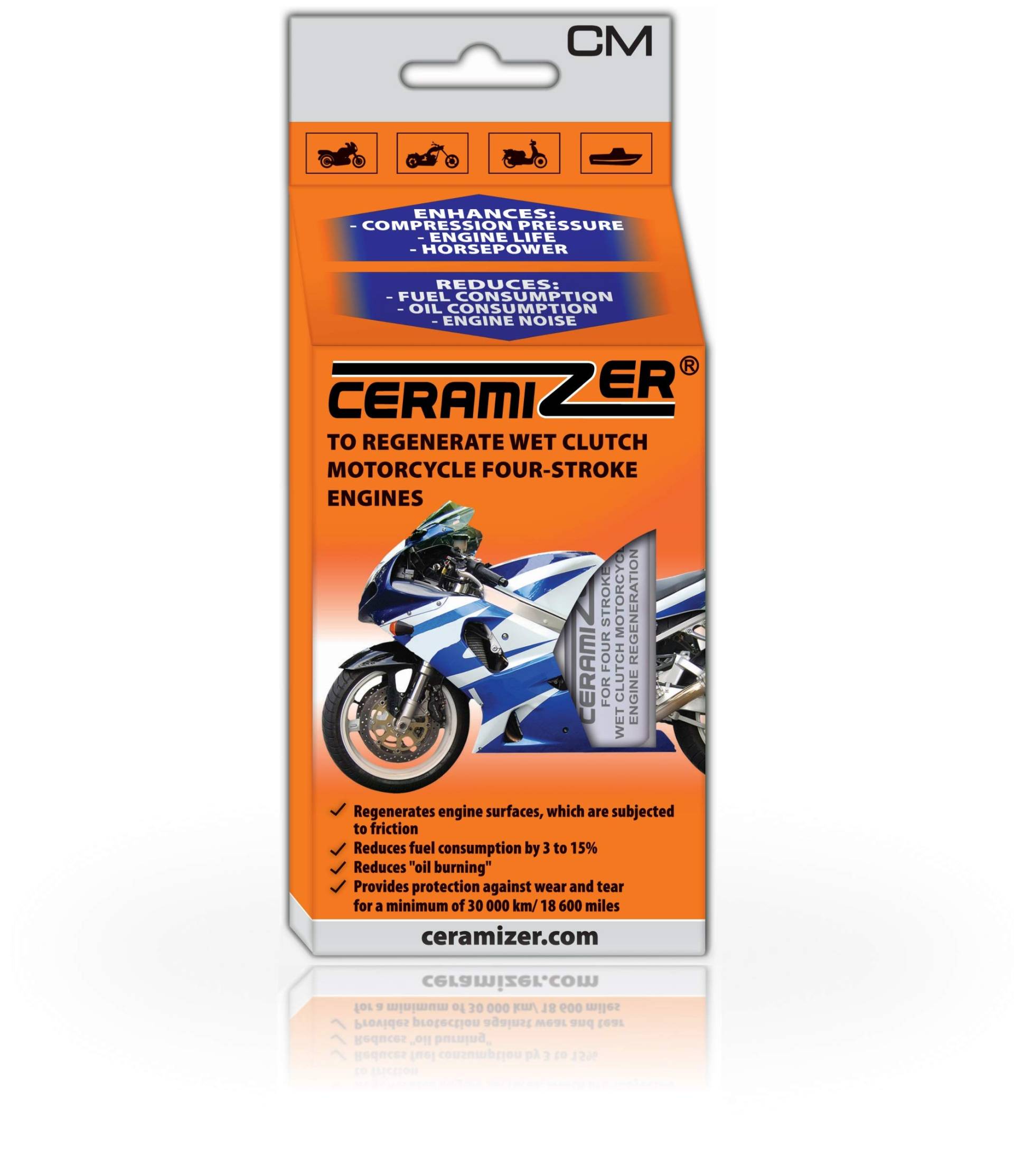 CERAMIZER CM für Motorräder mit 4Takt Verbrennungsmotor Regeneriert keramik CE von Ceramizer
