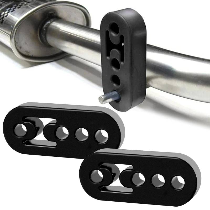 Auto Auspuff Aufhänger, 4 Loch Auspuff Schalldämpfer, 2 Stück Auspufthalterung, Auspuffaufhänger Gummi, Auspuffhalter Gummi, Auspuff Haltegummi, 4 Löcher Universal Auto Gummi Auspuff für Meisten Auto von Cerioll