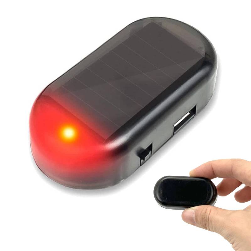 Cerioll Auto-Alarmanlage,Antis-diebstahl-Blinklampen,Solar Power Dummy Auto Alarm,Auto Alarmanlage Diebstahlsicherung,Lampe Dummy Anti-diebstahl Blinkende Blinklampe Für Auto Rot von Cerioll