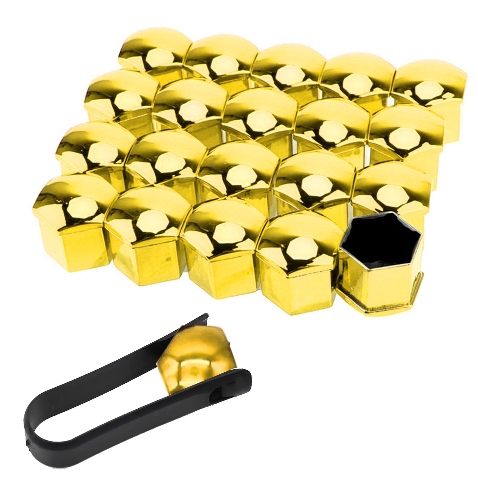 Radmutterkappen 17mm,Mutternabdeckungen,Sechskant-Reifen Muttern-Abdeckungen,20 Stücke Radmutter Kappe Universal,Universal Reifen Mutter,Radbolzen Kappen,Rad Mutter Cap Mit Entfernung Werkzeug(Golden) Radmutterkappen 17mm,Mutternabdeckungen,Sechskant-Reifen Muttern-Abdeckungen,20 Stücke Radmutter Kappe Universal,Universal Reifen Mutter,Radbolzen Kappen,Rad Mutter Cap Mit Entfernung Werkzeug(Golden) von Cerioll