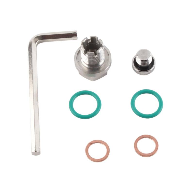 Ölablassschraube Set, M14.1-1.5x15mm Edelstahl Selbstschneidendes Piggyback Reparaturset Reparatursatz mit Sechskantschlüssel und O-Ring-Dichtung Motorölwannen-Schutzstopfen von Cerlingwee