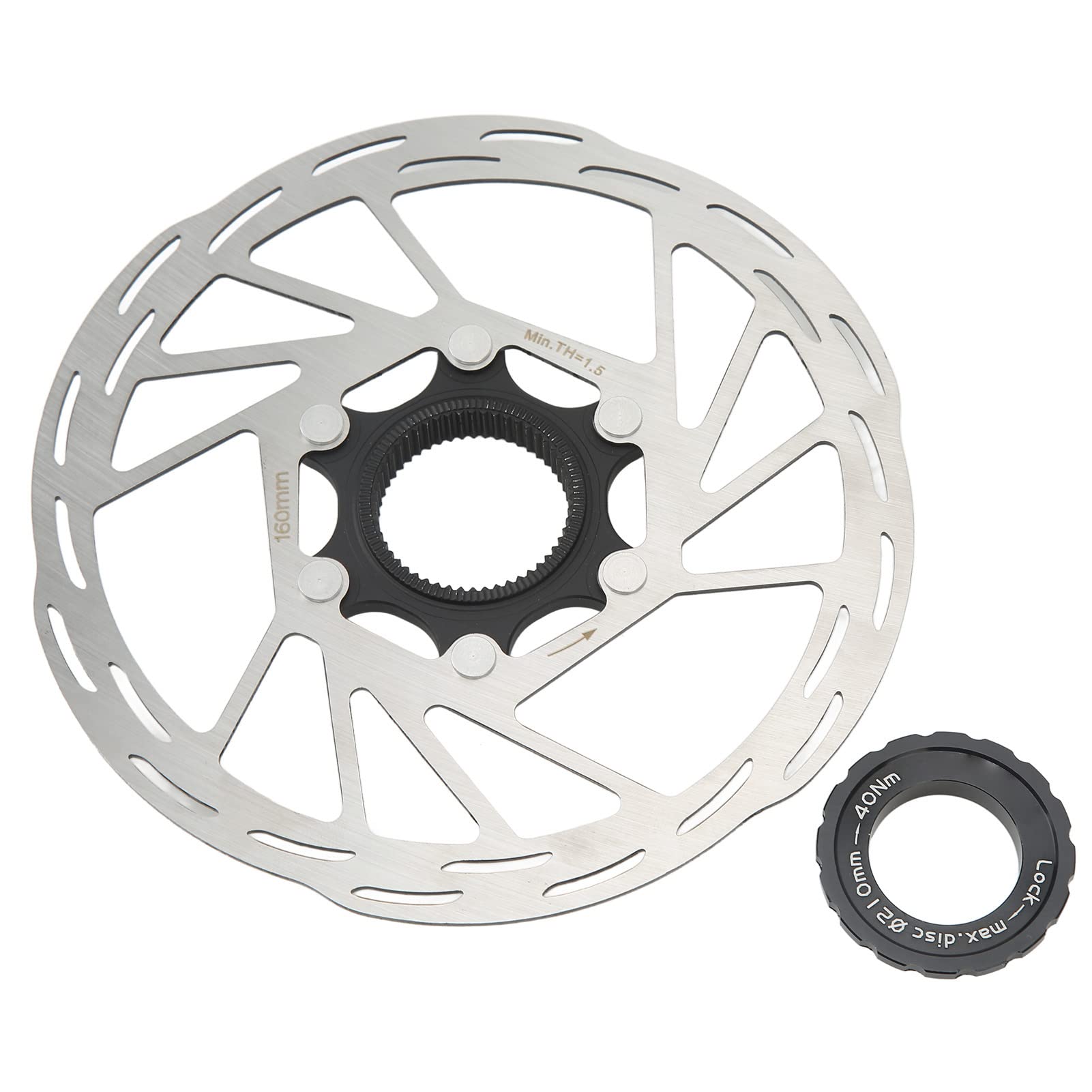 Bike Disc Brake Rotor, 160mm Central Lock Hollow Design Disc Brake Rotor for Mountain Bike Accessories for Road Bike Mountain Bike BMX von Cerlyiont