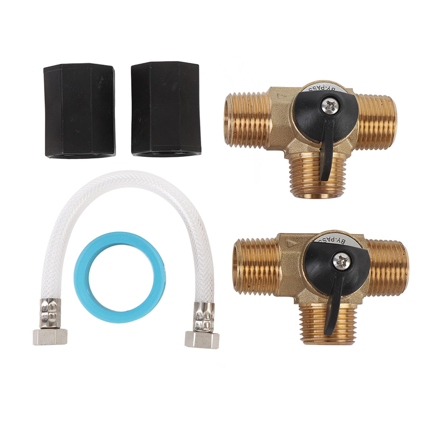 Cerlyiont CamperRV Warmwasserbereiter durch Pass-Kit, Wohnmobil-Warmwasserbereiter, die für die by-Pass-Camperwater-Heizung im Winterwinter, 12-Zoll-Nylonverstärkungsschlauch mit 2 von Cerlyiont