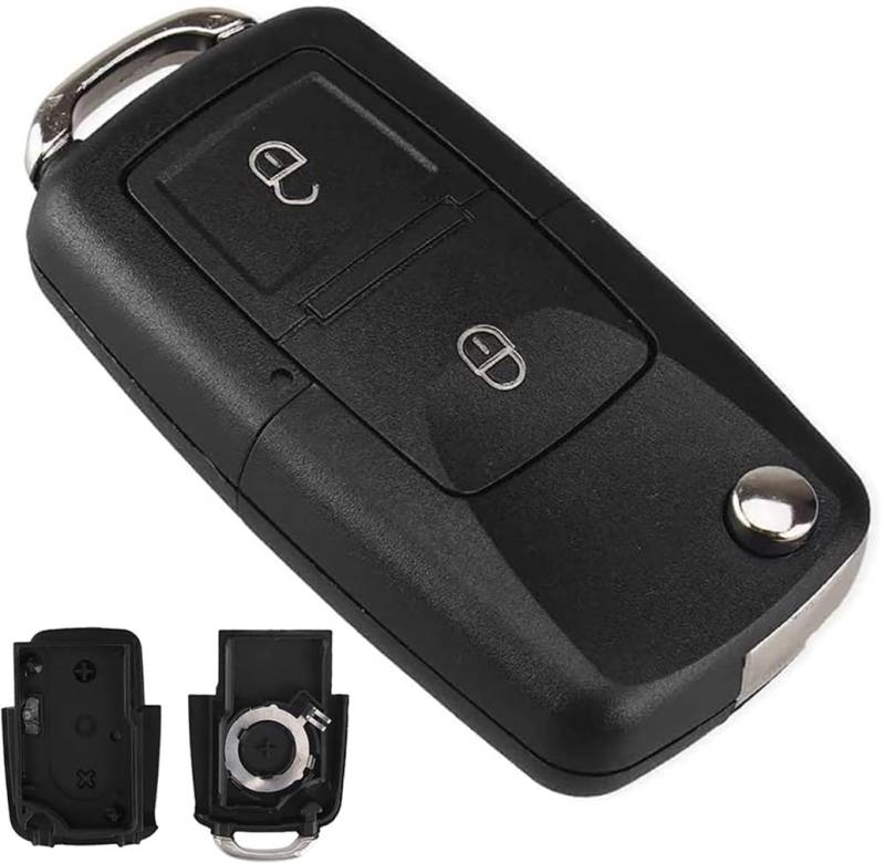 2 Tasten Autoschlüsselschale für VW MK4 Bora Golf 4 5 6 Passat Polo Bora Touran,Auto-Fernbedienung Schlüsselgehäuse,Autoschlüssel-Abdeckung Ersatz (ohne Klinge) von Chaexii
