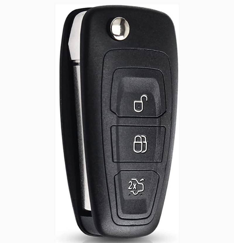 Autoschlüsselgehäuse mit 3 Tasten für Ford Transit Focus Fiesta Mondeo Connect Custom Tourneo Galaxy Kuga MK8, Autoschlüssel-Ersatz (ungeschnittenes 101 Schlüsselblatt) von Chaexii